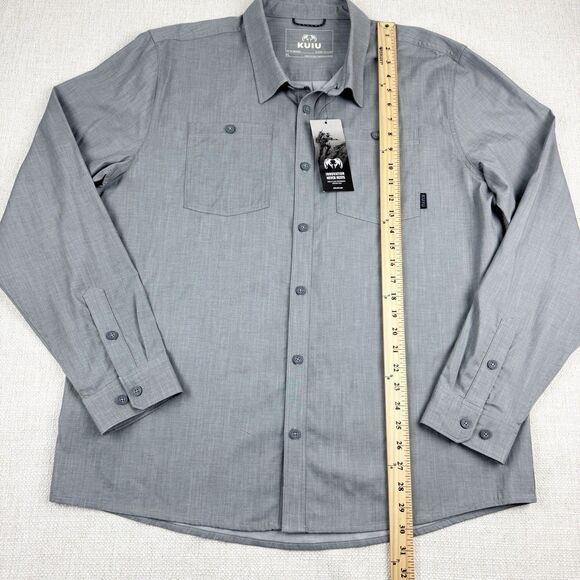 KUIU Terrace Shirt Men's XL Long Sleeve Gray Chambray Hunting Lightweight NWT - Picture 14 of 16